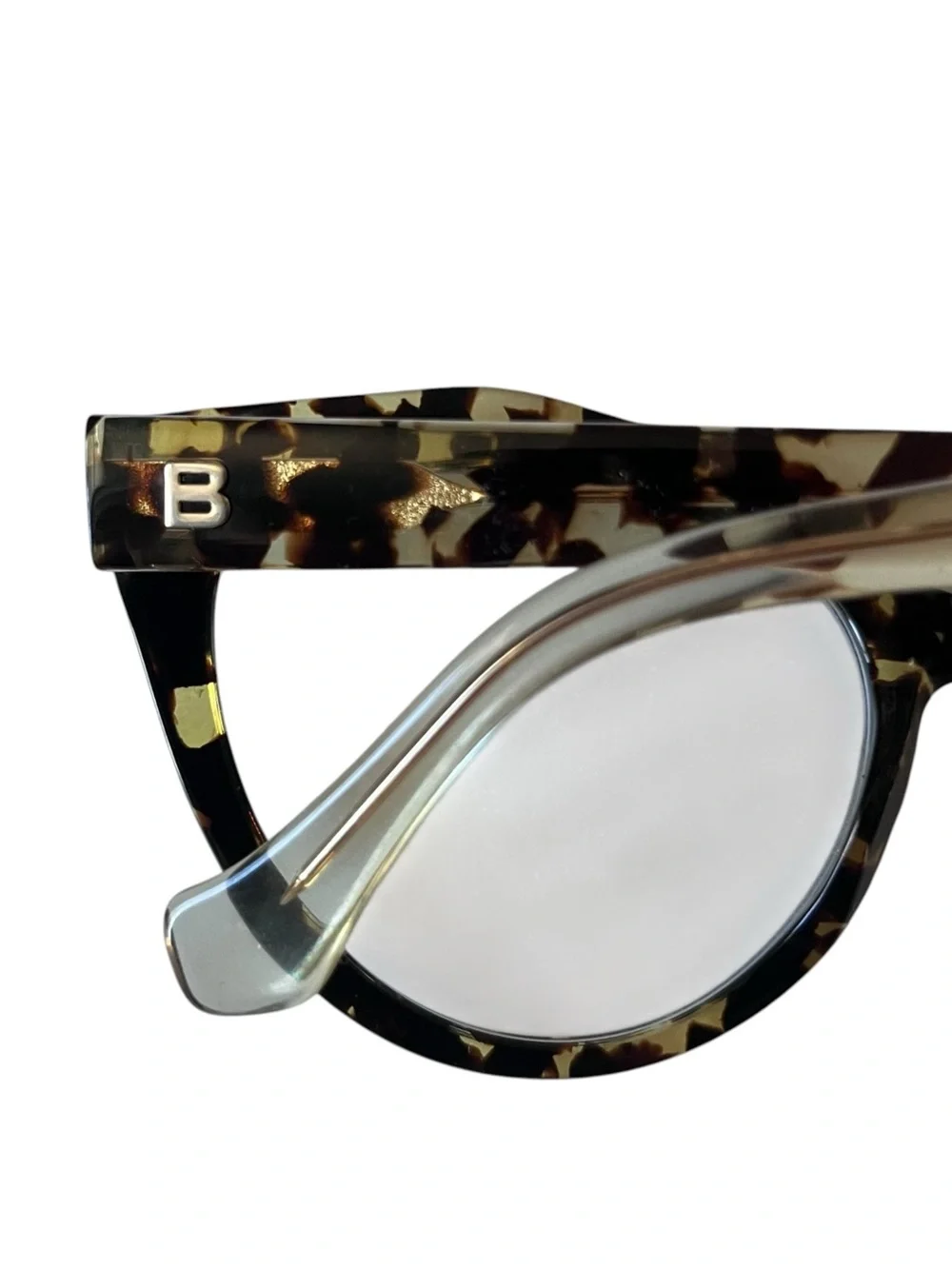 Balenciaga Y2K BA48 Cat Eye Eyeglasses Frames Havana Brown Tortoise 55B
